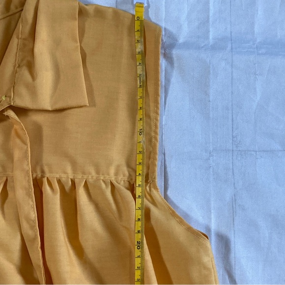 Yellow Handmade Women's Sleeveless Renaissance Tunic V Neck Tie Up Loose Fit - Picture 8 of 13